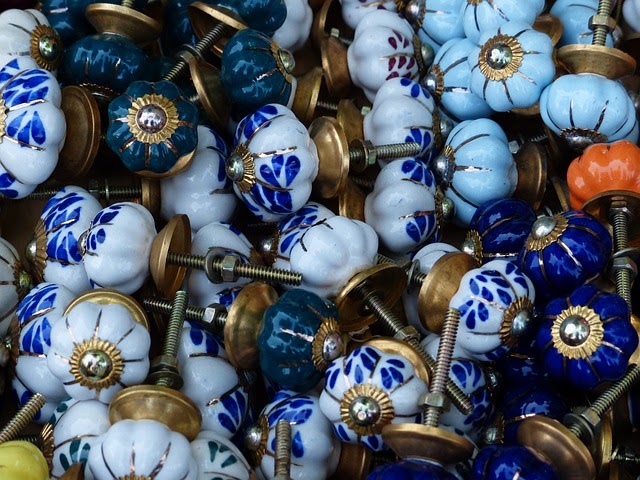 Colorful ceramic door knobs