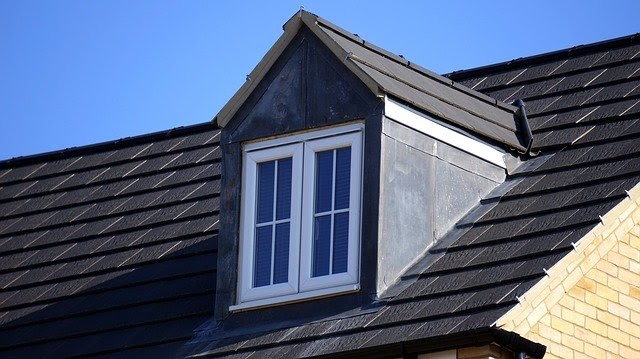 Roof with attic windows