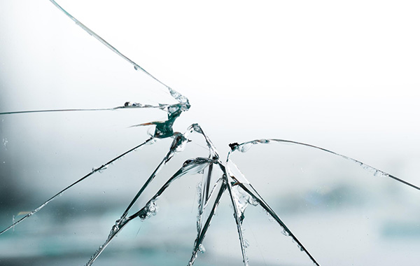 Broken window glass