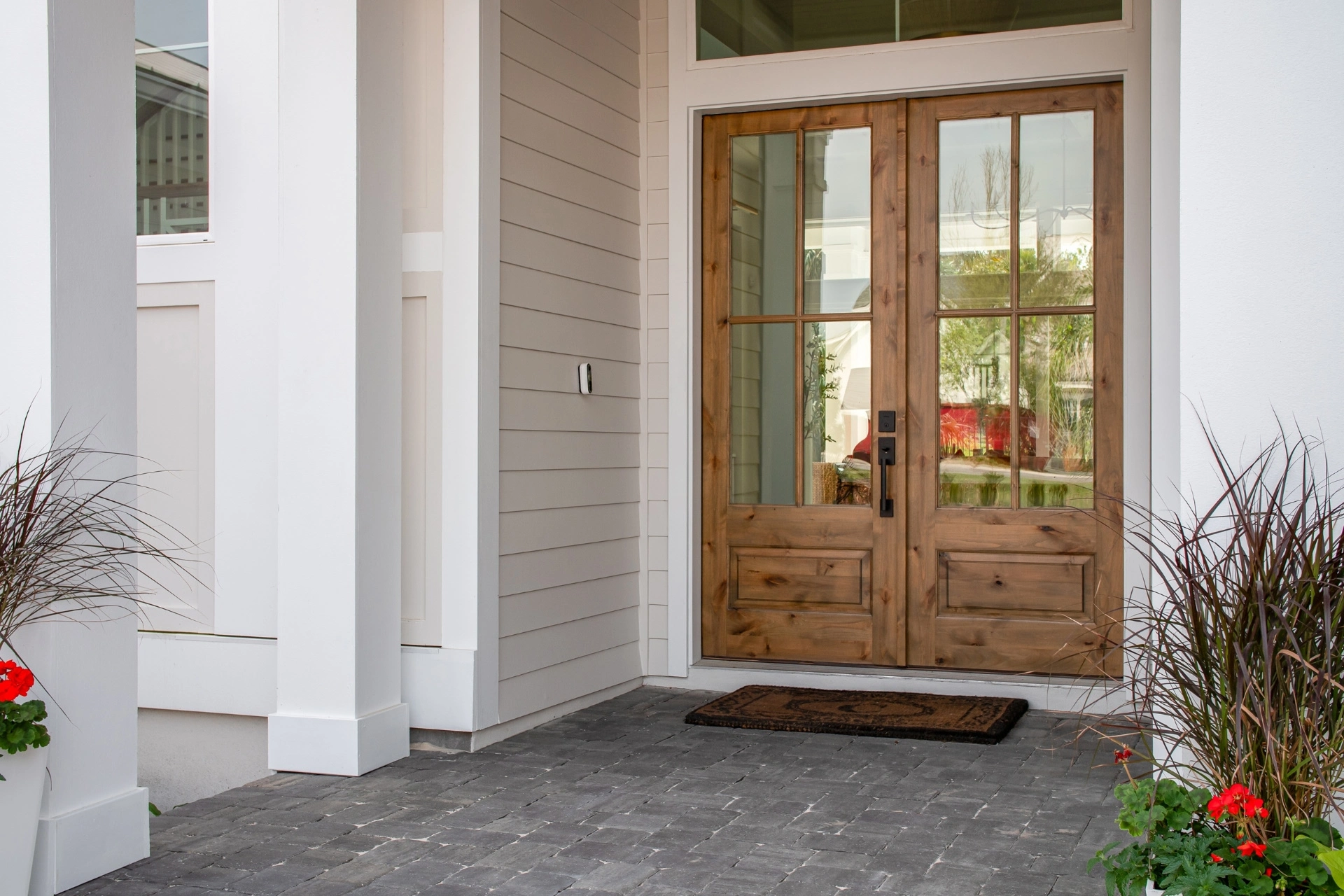 Custom doors in a luxury home’s entryway